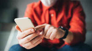 Person holding a smartphone